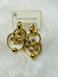 Combo Of 2 Fancy Party Wear Golden Big Earings