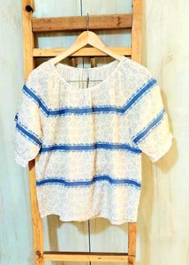 Self Design Cotton Top Size-40