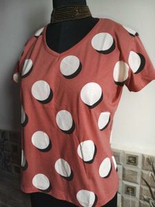 🎁Buy 1, Get 1 Free🎁,Size M/ L Polka Dot Tshirt