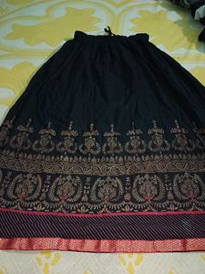 Elegant Black Ethnic Skirt