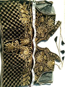 Embroidered Velvet Blouse