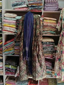 Embroidered Ethnic Print Dress