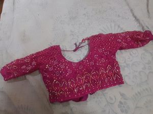 Stitched Pink Colour Blouse