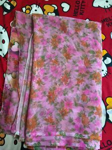 Floral Chiffon Dress Material