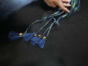 Navy Blue &amp; Green Indo-western Gown With Dark Inne