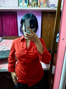 Imported Red Button Down Shirt