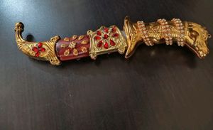 Golden &amp; Red Rajputana Royal Katar 4 Groom+Freebie