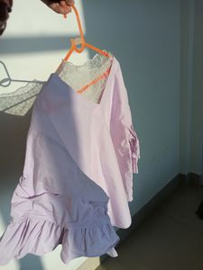 Lavender Ruffled Korean Style Top