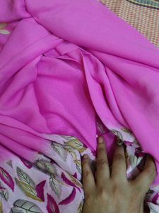 Pink Floral Saree