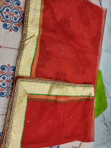 Red Embellished Dupatta