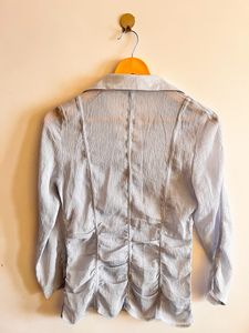 Fitted Powder Blue Y2k Sheer Shirt