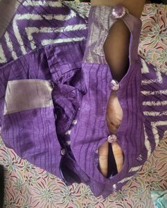 Purple Saree with Blouse