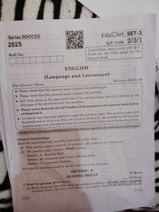 Educart EnglishLiterature Question Pap