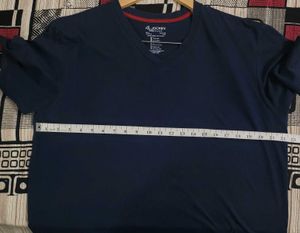 Jockey Men&#39;s V Neck Navy Blue Cotton Tshirt