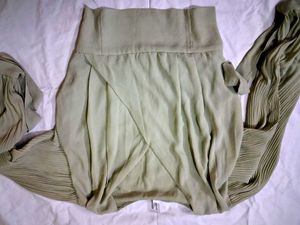 Olive Green Pleated Set