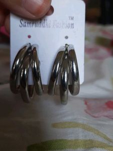 Korean Silver Hoop Earrings