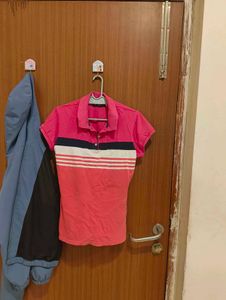 Pink Striped Polo Shirt