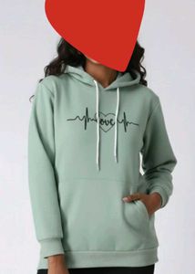 Mint 'Love' Heartbeat Hoodie