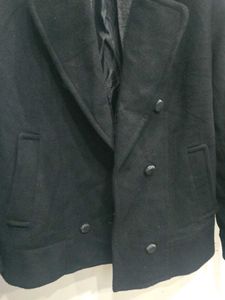 Hooded Wool Blend Peacoat