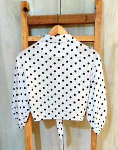 Polica Dot Print Crop Shirt Size-28-30