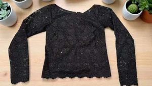 Fabric Net Black Colour Top