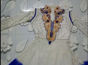 Double Colour High Neck Gown