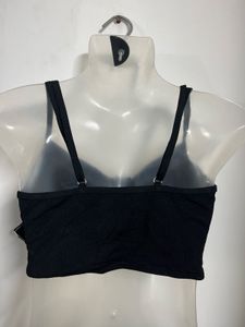 Zaful Black Tie-Front Cropped Top