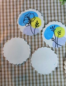 Abstract Floral Coasters (Set of 4)