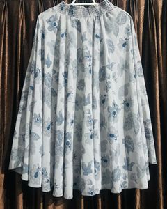 Grey Floral A-line Skirt