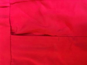 Red Straight Mini Skirt