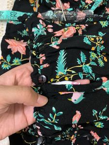 Floral Black Frock For 8-10 Year Old Girls