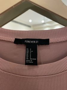 Forever 21 Dull Pink Straight Ribbed Bodycon Dress