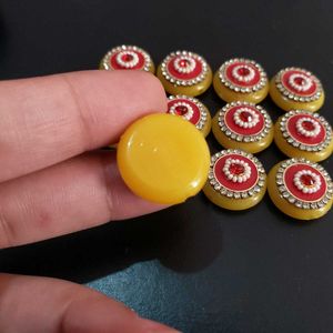 yellow and red diamond embellishment