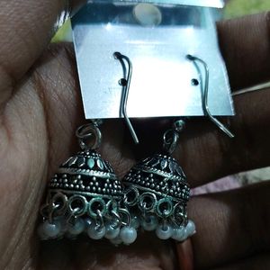 Oxidized Beads Jhumka Designer Earnings
