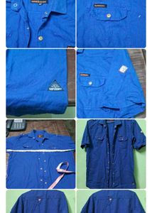 Blue Casual Shirt Mens 2xl Cotton