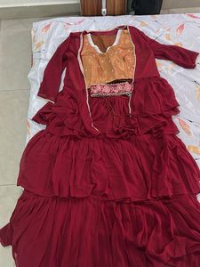 Maroon Ethnic Kurta Set