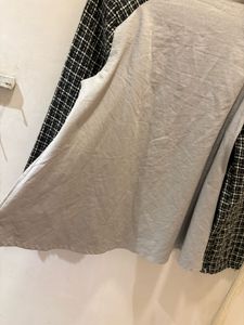 Chic Grey &amp; Plaid Sleeve Top