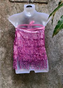 VNM. Pink Sequin Tube Top