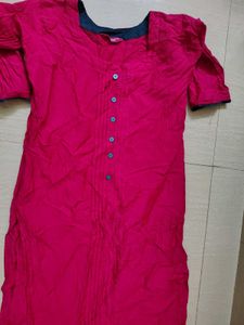 Pink Cotton Kurti Dress