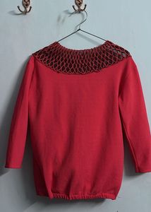 Red Stylish Neck Top