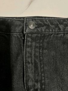 Black Denim Midi Skirt