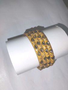 Yellow Beaded Bangle Set