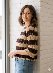 Striped Crochet Top