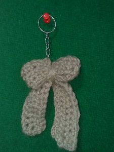 Handmade Crochet Bow Keychain