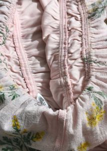 Only Brand Women Pink Floral Elastic Peplum Top