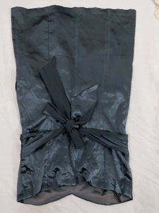 Bluish Grey Satin Bridal Dress