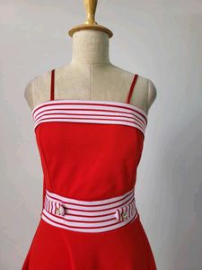 Red Dress with White Trim