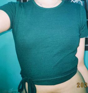 Emerald Green Crisscross Crop Top