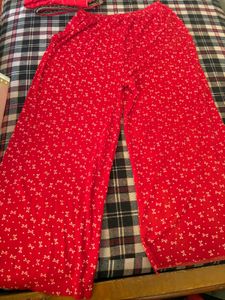 bow red pallazo pants brand new