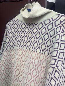 Patterned Turtleneck Sweater
